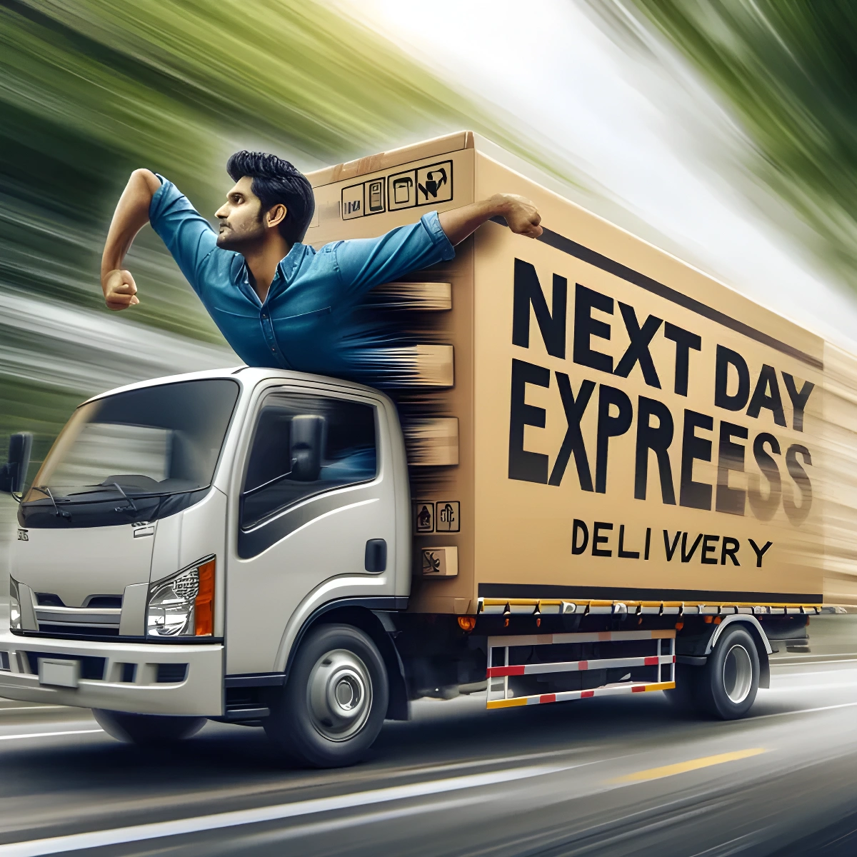 Delivery vans representing Ground Next-Day Shipping